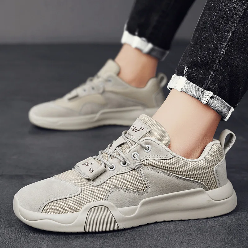 Fashion Men's Casual Sports Shoes Outdoor Wear-resistant Breathable and Comfortable Mesh Runing Sneakers Men Lace-up Tennis Shoe