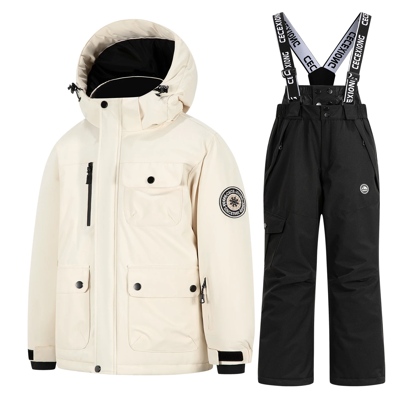 -30 grados de invierno traje de nieve para niños trajes de esquí para niños 2 piezas deportes al aire libre snowboard traje de nieve para niños y niñas conjunto de traje de esquí