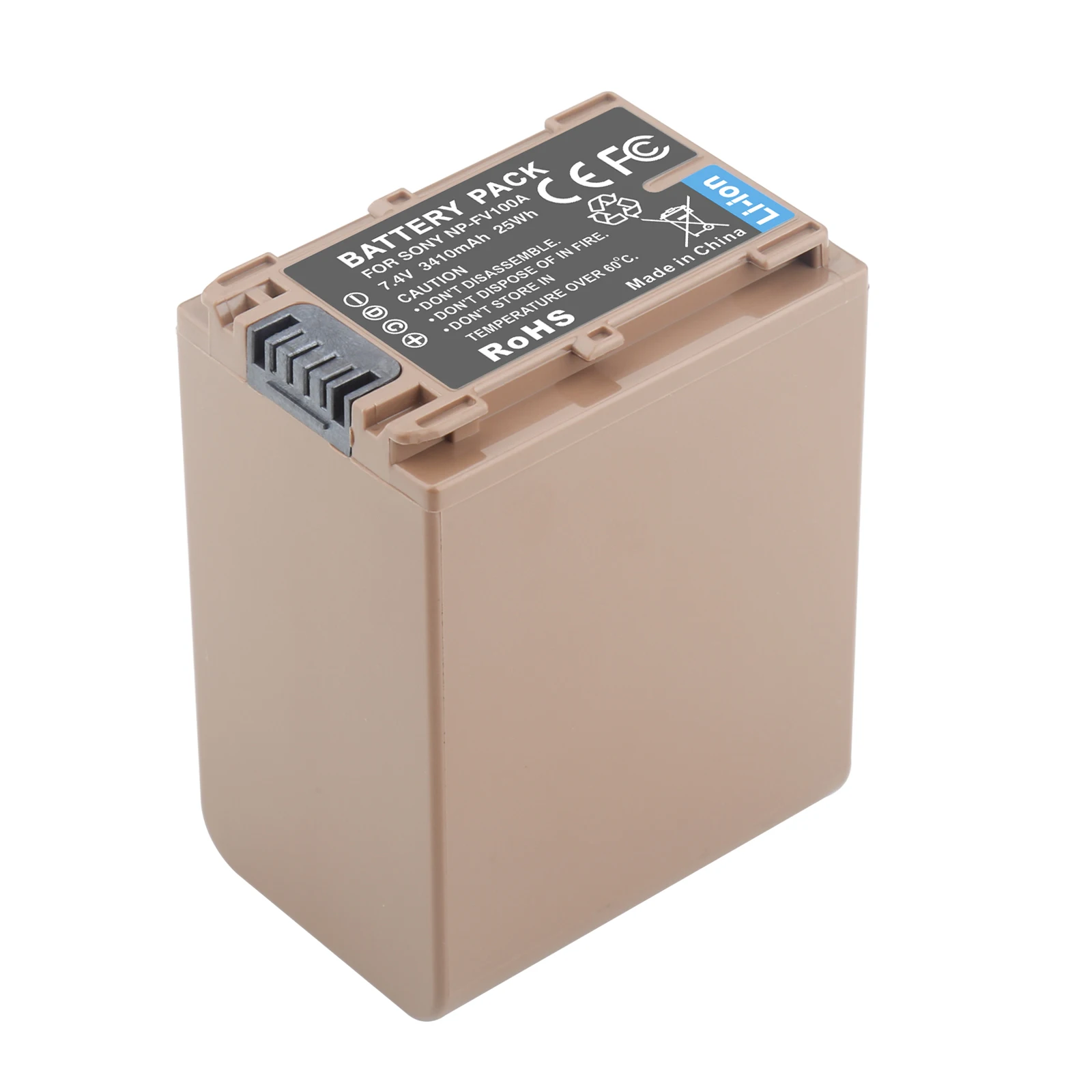 3410mAh NP-FV100 NP-FV100A NP-FV70A Battery With 5V/2A Type-C Input For Sony FDR-AX33, FDR-AX53, FDR-AX60, FDR-AX700, FDR-AXP33