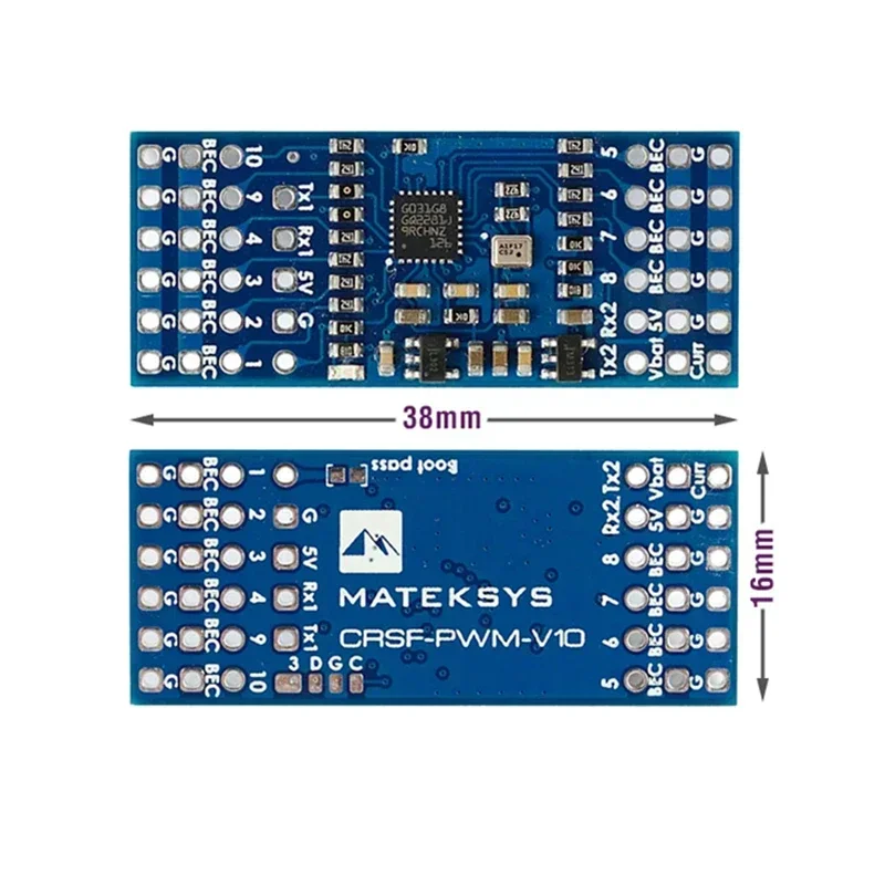 

MATEKSYS CRSF-PWM-V10 CRSF-PWM Converter with Variometer 10CH PWM Output