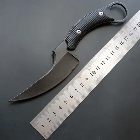 2024 New Straight Knife stone-Wash Surface Blade+D2 steel tool Hunting  Knife Outdoor Camping EDC knife