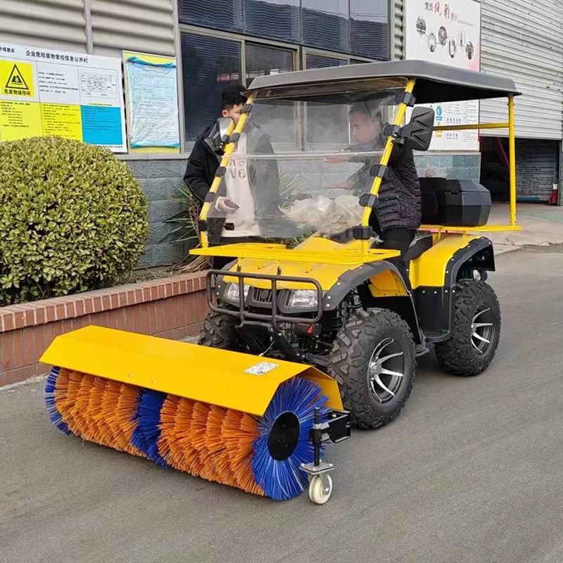 ATV Snow Sweeper Adjustable Brush Flexible Snow Clearing Attachment For All Terrain Working