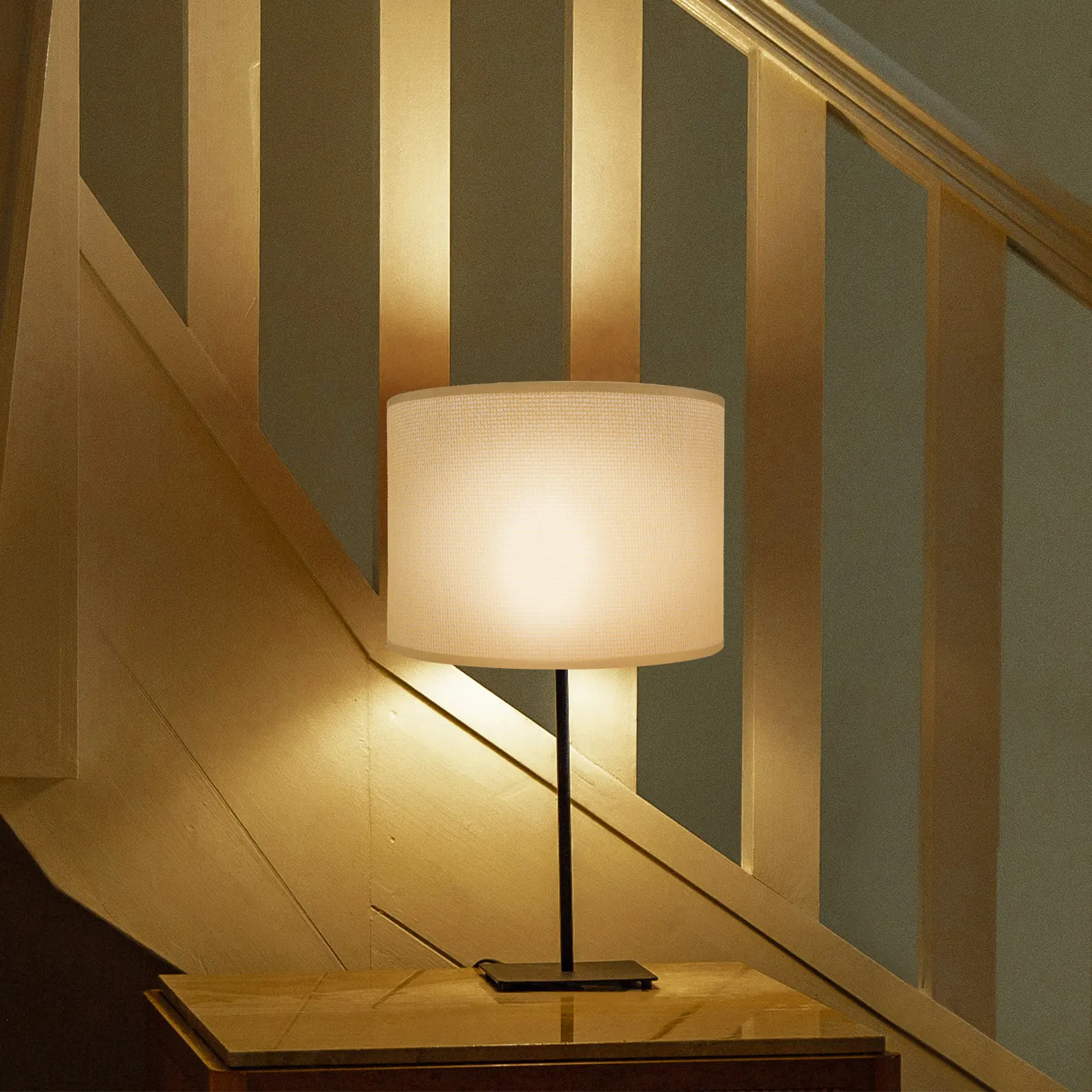 Replacement Lamp Shade Linen Cloth Vintage Style Quick Install Desk Lamp Cover Table Shade E27 Bedroom Light Shades for Ceiling