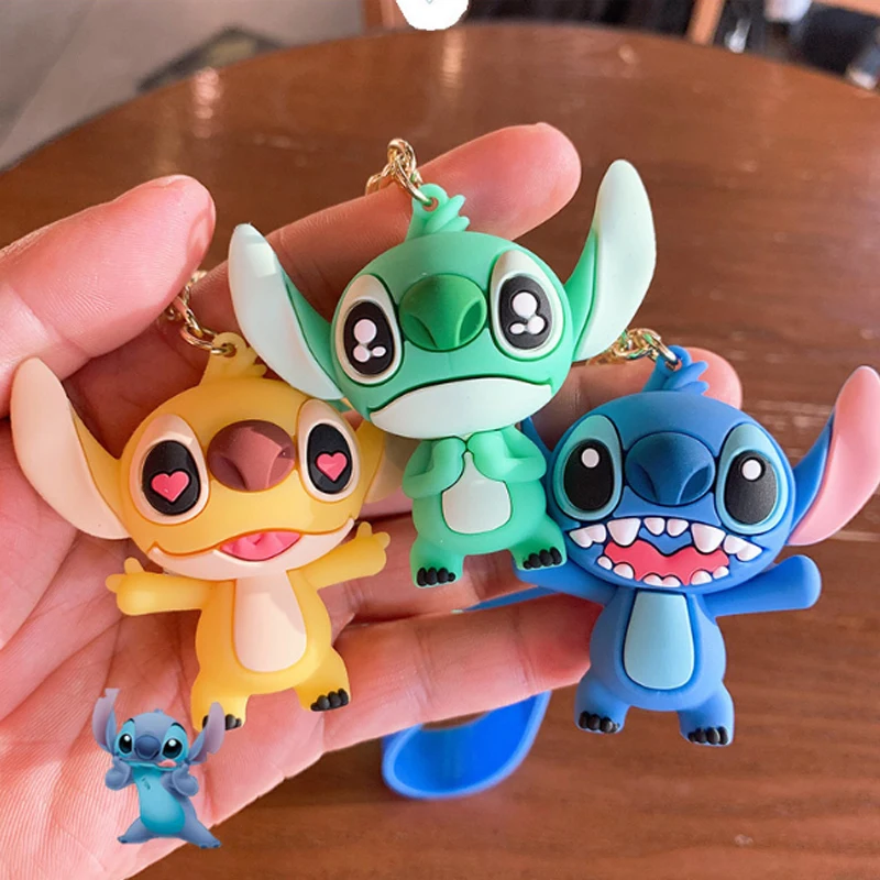 

MINISO Cute Disney Stitch doll Keychain Cartoon Keyring Hanging Couples Bag Pendant Small Gift