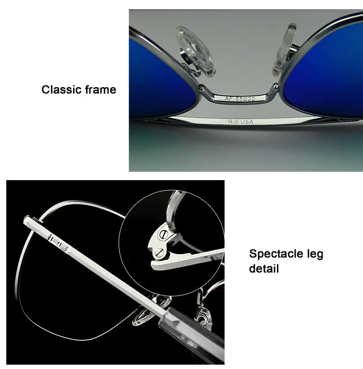 Re Sonnenbrille Mann amerikanische Armee Militär Luftfahrt Pilot Sonnenbrille Glas linse Frau Luxusmarke Vintage Metall Titan Rahmen – Detail 40