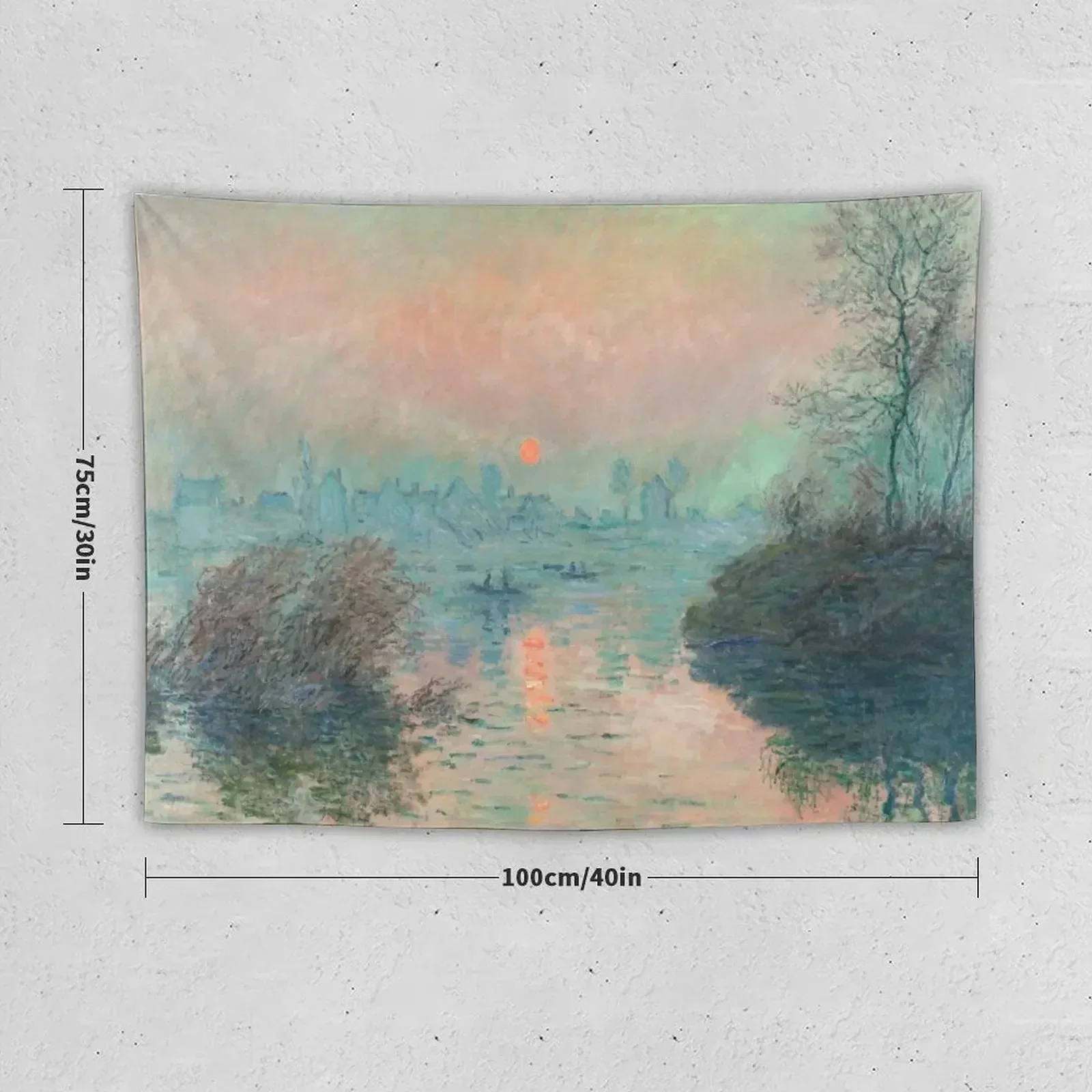 Sun Setting on the Seine by Claude Monet Tapestry Room Decor Aesthetics For Room House Decor Room Decorator Tapestry