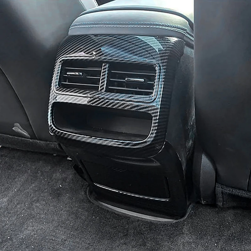 

Carbon Fiber Color Rear Air Conditioning Outlet Panel Decoration Cover Trim For BYD Seal EV 2022-2024 Car Styling