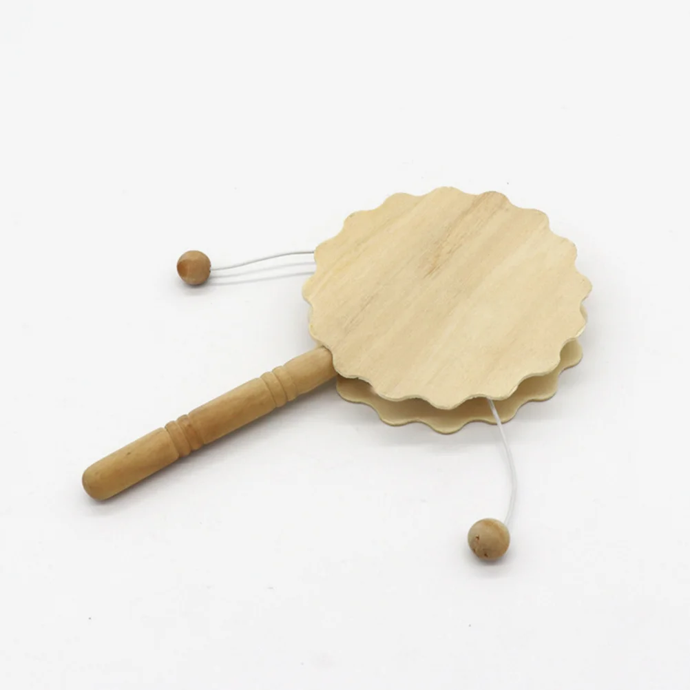 미완성 나무 딸랑이 드럼 공예 DIY 페인팅 어린이 수제 악기 장식 홈 데스크탑 장식품