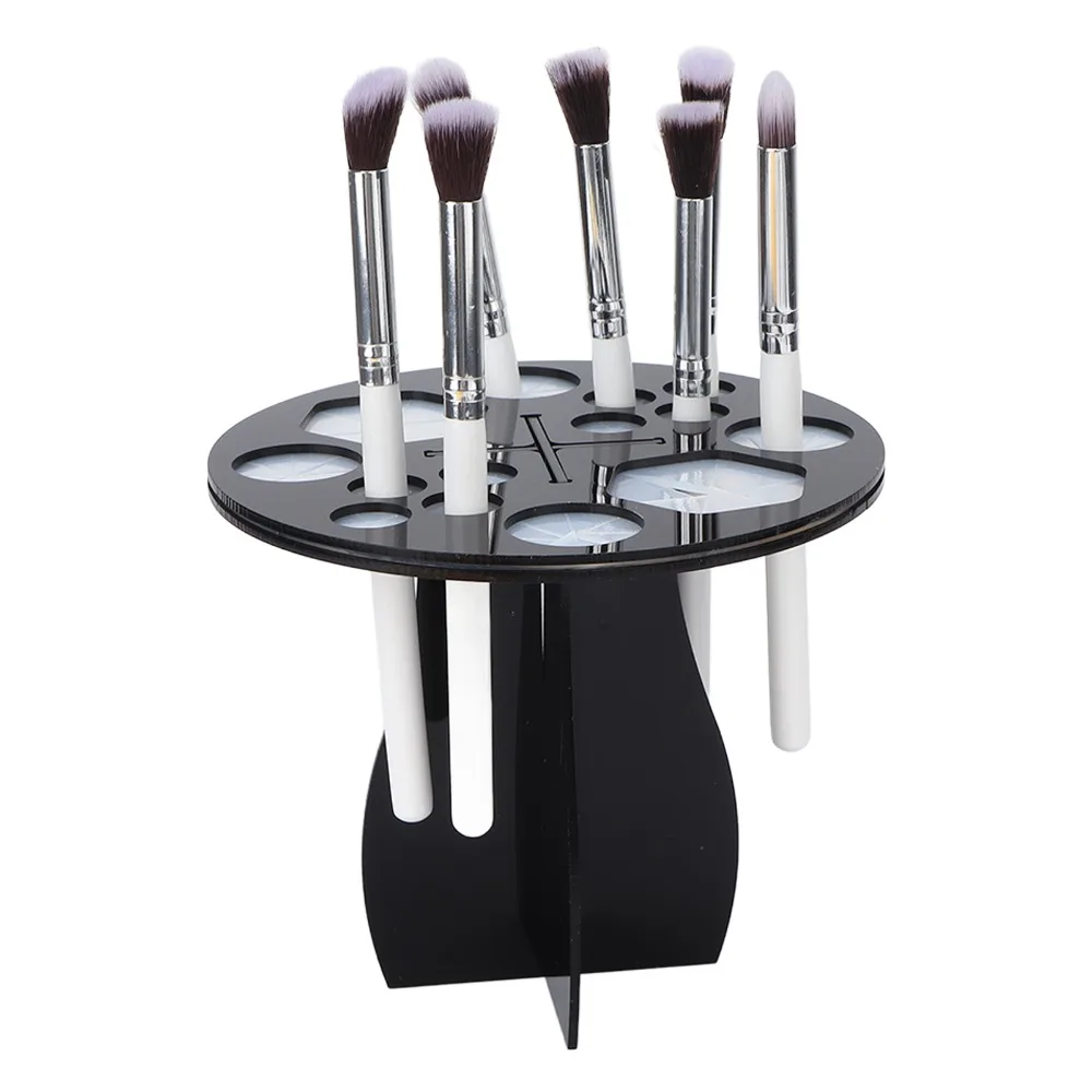 Acrylic Makeup Brush Drying Rack Freestanding Brush Display Stand Cosmetic Brush Storage Rack 14 Hole Makeup Brush Organizer