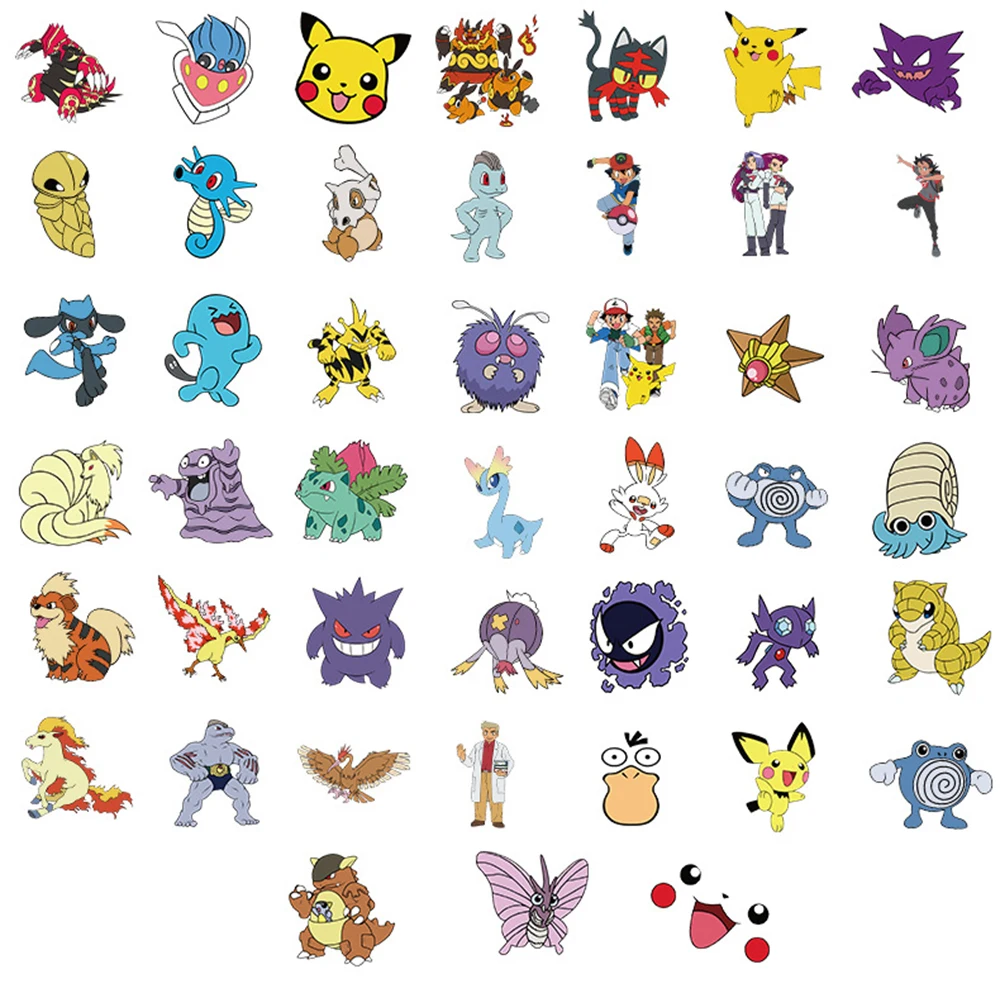 10/30/50/100PCS Cool Mixed Pokemon Stickers Anime Cartoon Graffiti DIY Decals Kids Toy DIY Laptop Wall Car Fridge Notebook Gift