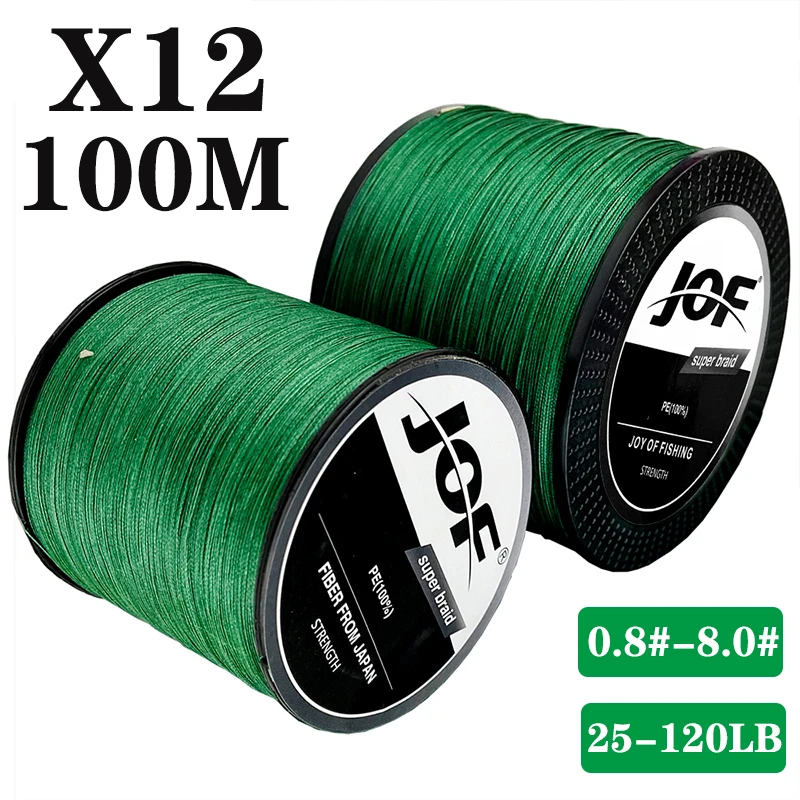 

JOF Фирменная многонитевая плетеная полиэтиленовая проволока 12 нитей 100 м для океан. Лодки/рыбалки со скалы суперпрочная 25-120LB 0,16-0,55 мм Pesca
