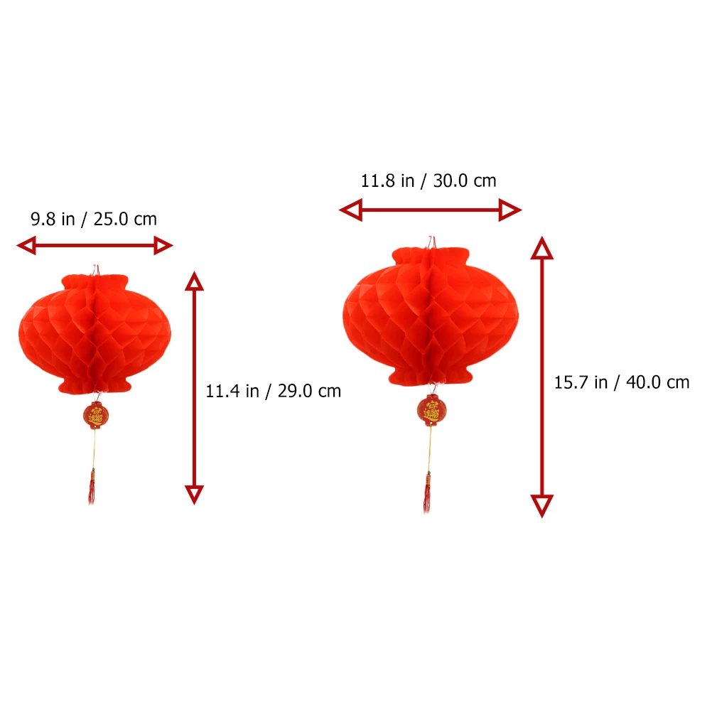 

20 Pcs Lanterns Honeycomb Design Waterproof Red Honeycomb Lanterns Pendants Plastic Paper Home Decor Spring Festival naments