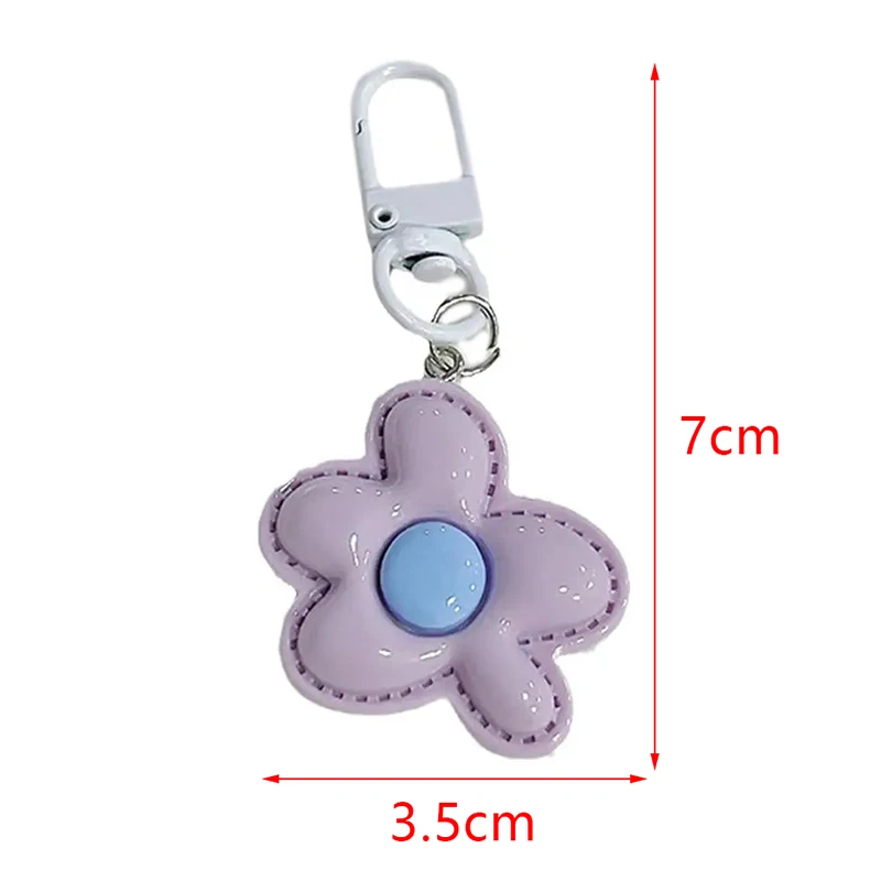 Cute Flower Pendant Keychains Bag Earphone Case Pendant DIY Accessories Car Key Ring Candy Color Key Chains Decor