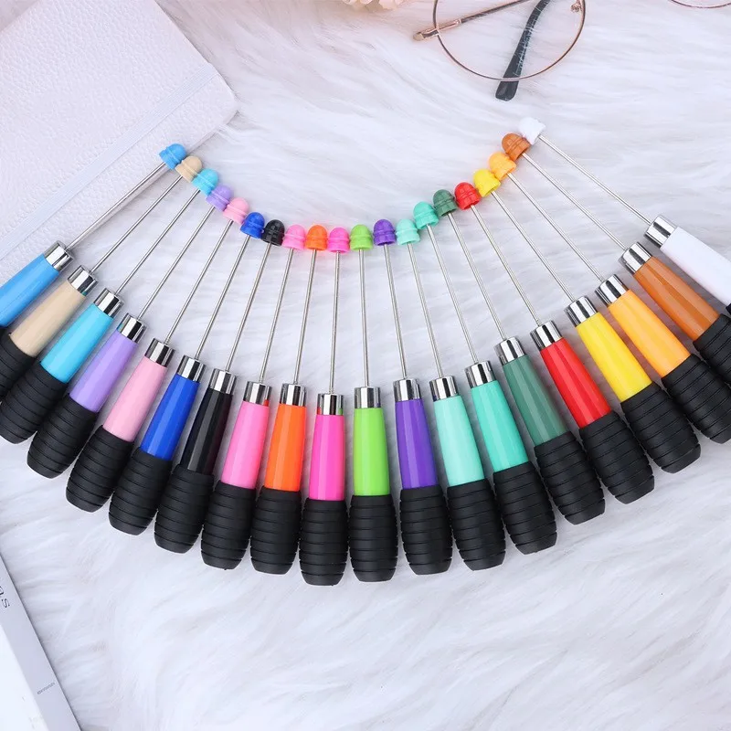 40Pcs DIY Retractable Beading Pen Creative  macaron color retractable rotating beading gift ballpoint pen