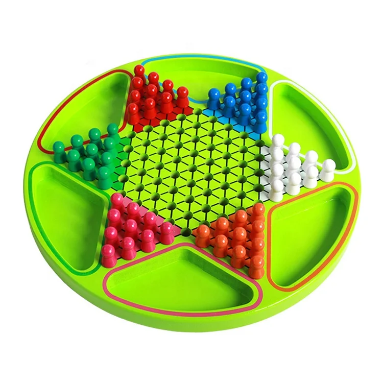 Wooden Hexagonal Checkers And Flying Chess Two In One Chess Board Chinese Checkers Game