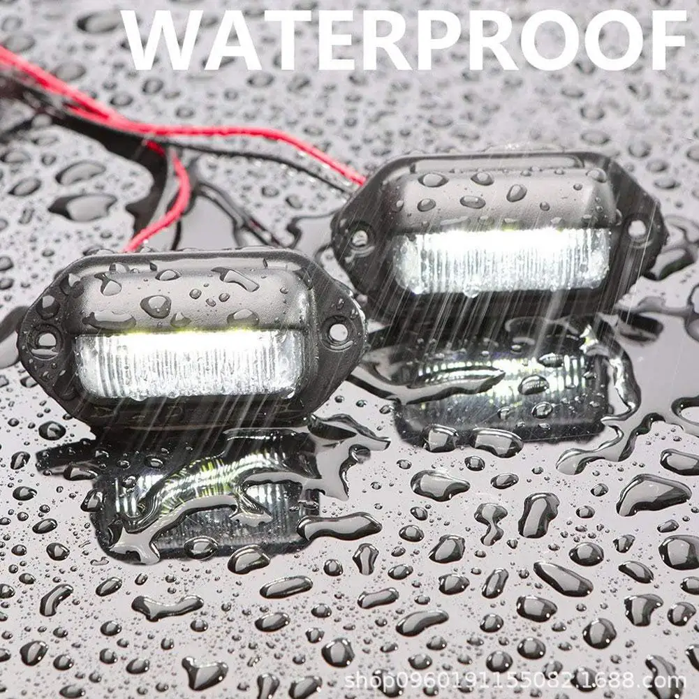 2 قطعة 6LED أضواء لوحة ترخيص السيارة 12-24 فولت LED الجانب ماركر 6500 كيلو الأبيض إشارة تحذير مقاوم للماء لسيارات الدفع الرباعي والشاحنات والمقطورات والحافلات #5