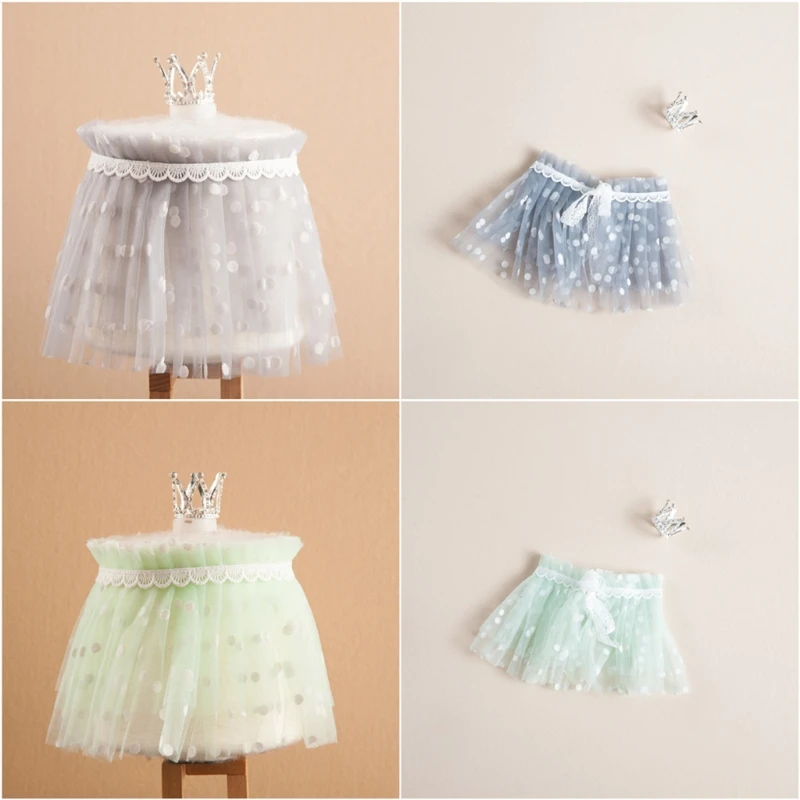 2 Pcs Newborn Photography Props Short Skirts+Headwear Set Baby Infants Photo Clothing Headdress