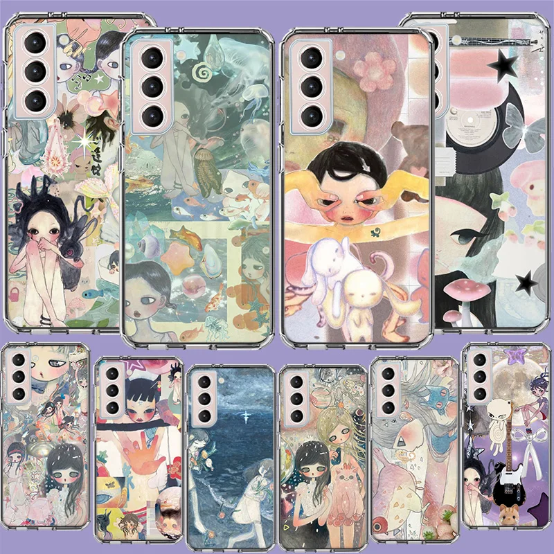 Aya Takano Paintings Phone Case For Samsung Galaxy S25 Edge S24 S23 FE S21 S20 S10 Plus S22 S26 Ultra Cover Clear Cases TPU Capa