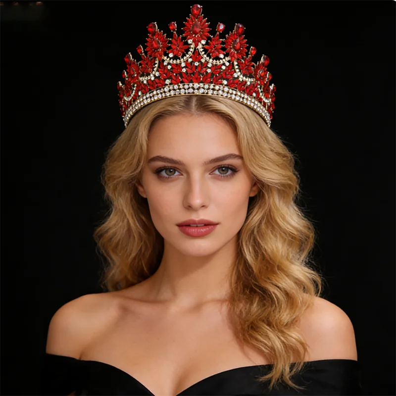Strass-Prinzessinnen-Tiara Damen Pageant Prom Queen Krone Braut Hochzeit Kopfschmuck Schmuck