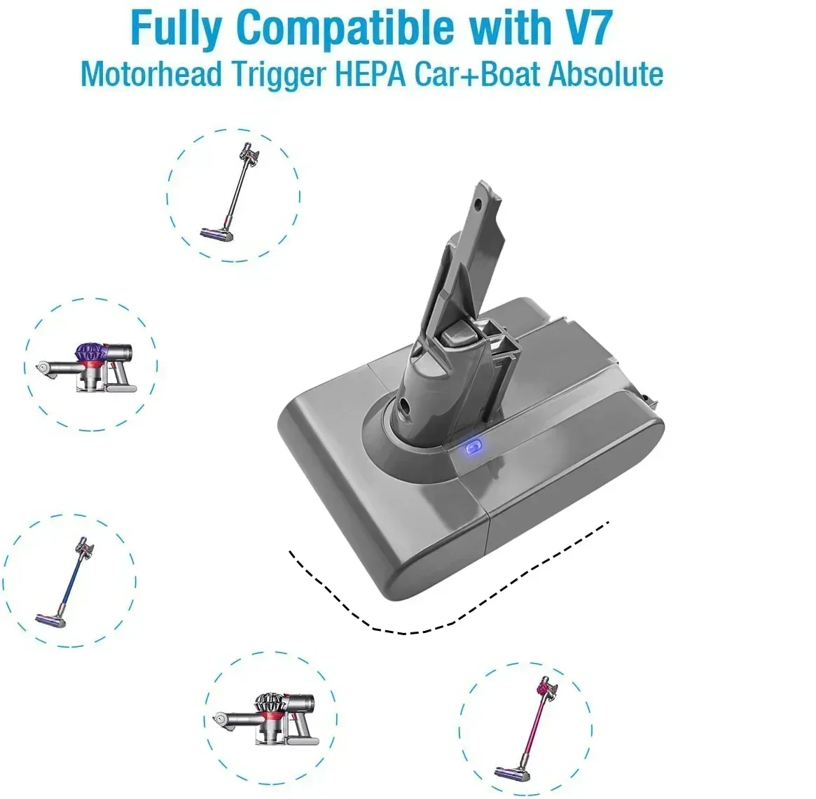 

NEW Original 21.6V 6000mAh Li-lon Battery For Dyson V7 FLUFFY V7 Animal V7 Pro 225403 229687 Vacuum Cleaner Chargeable Tools Bat