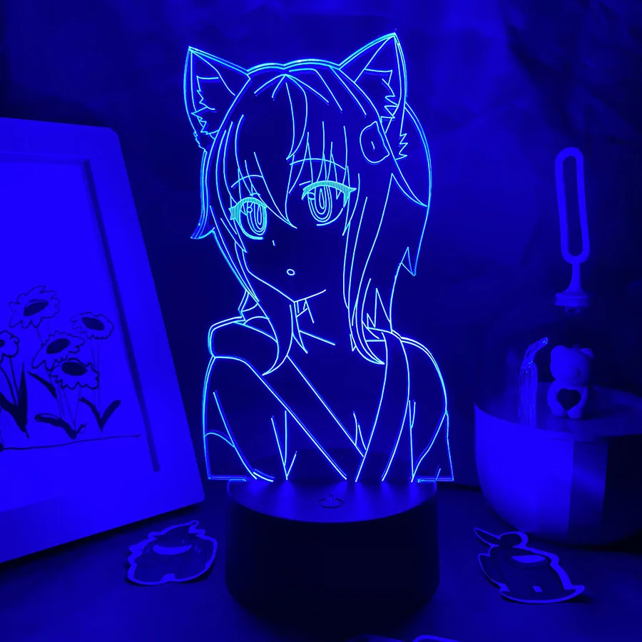 Anime High School DxD Figure Toujou Koneko 3D LED Nightlight Birthday Gift for Friend Otaku Bedroom Decor Manga Neon Lava Lamp