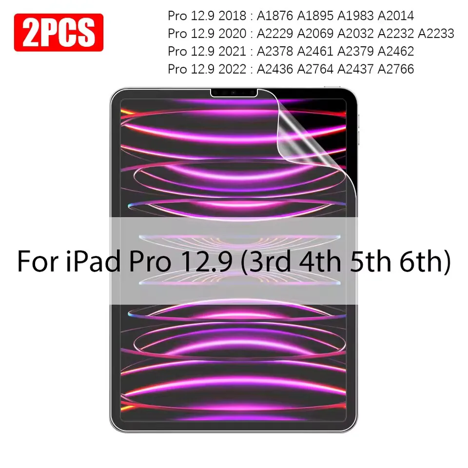 2 Stück iPad Displayschutzfolien mit Papiergefühl für iPad Pro 11 10./11. Generation, iPad 7/8/9. Generation, Air 6 4 5 10.9 13 12.9 M2 M3 M4 Mini6 7 Folie