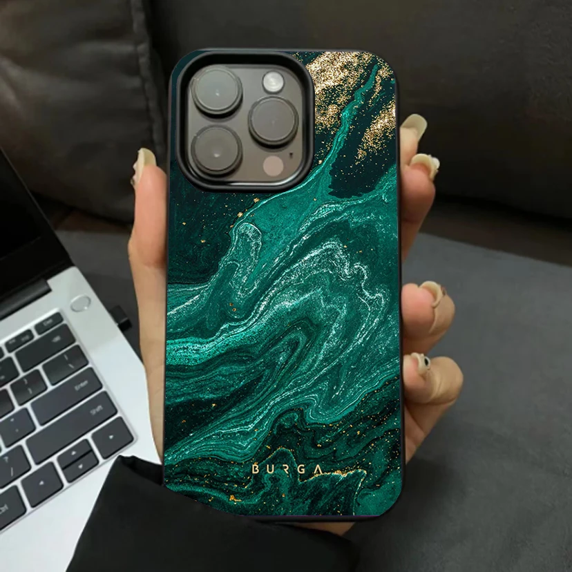 Lithuania BURGA Emerald Green Phone Case For IPhone 16 Pro 15 14 13 12 11 Promax XS XR 7 8 Plus SE20 High End Minimalism Cover