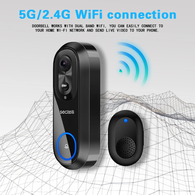 Imagem -04 - Prova Dágua 5g 2.4g Wifi Campainha de Vídeo 1080p Tuya Smart Home Wireless Intercom Câmera Campainha da Porta para Proteção de Segurança Ip65 à