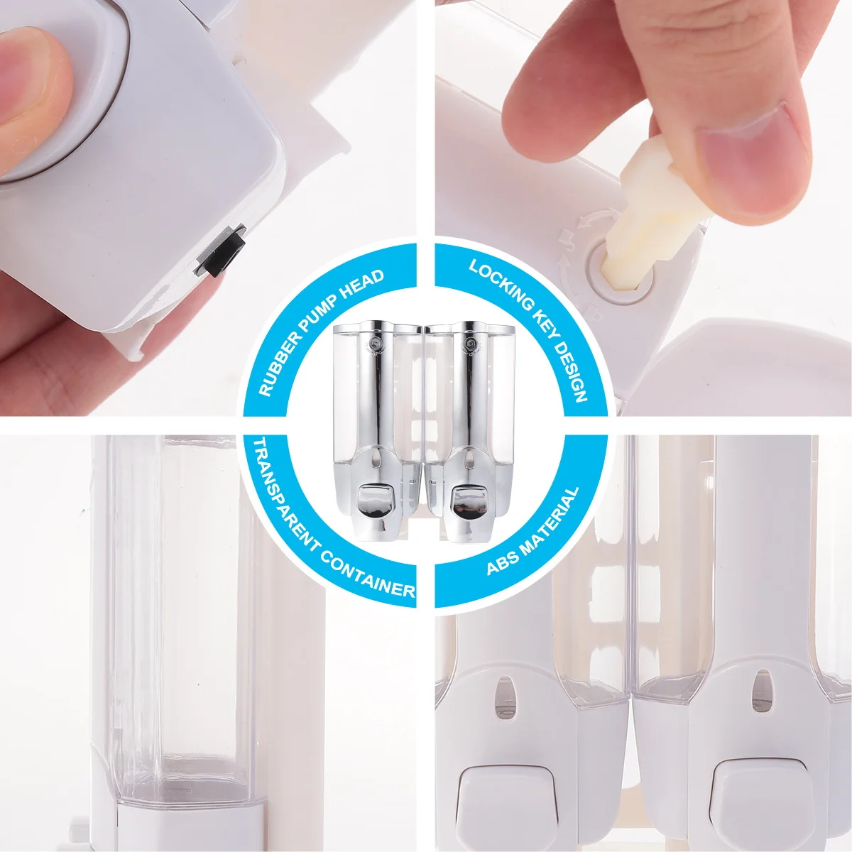 1 قطعة حاوية الصابون المثبتة على الحائط موزع الصابون اليدوي ABS شامبو المغذية دش الحمام سعة كبيرة #2