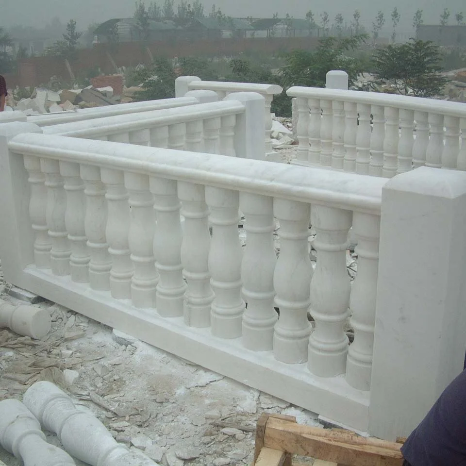 التخصيص الدرابزين الرخام الحجر الدرابزين الراقية ديكور المنزل درابزين الرخام الأبيض الرخام شرفة الدرابزين