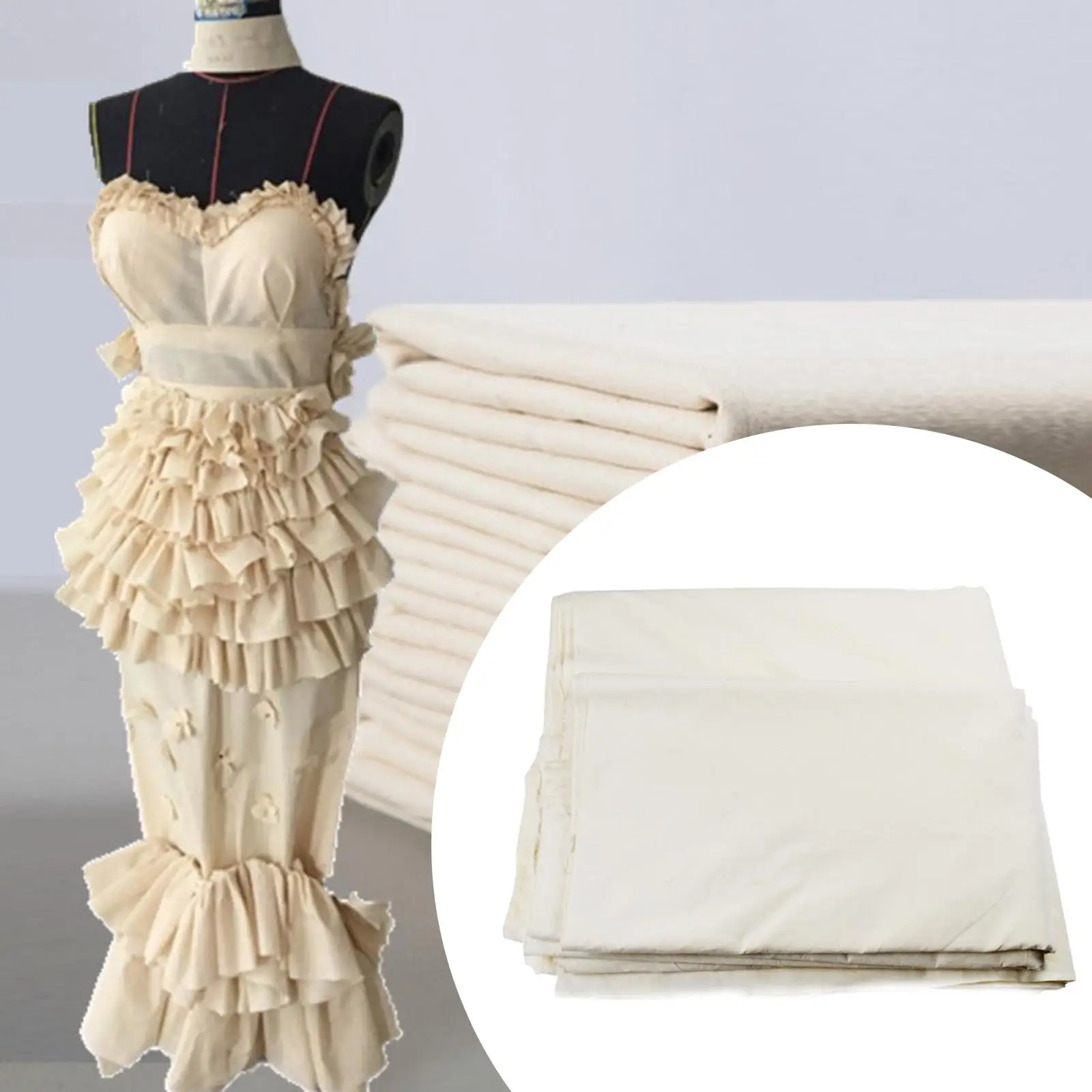 High Quality Muslin Cloth Light Drape Handmade Stiffness Muslin Cotton Fabric for Backing Apparel Sheets Embroidery