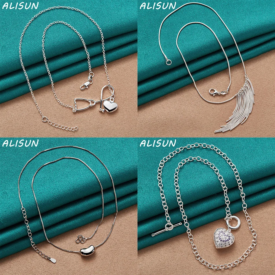

ALISUN 925 Sterling Silver 45cm Design Necklace For Women Men Creativity Gifts Street All-match Party And Daily Wear