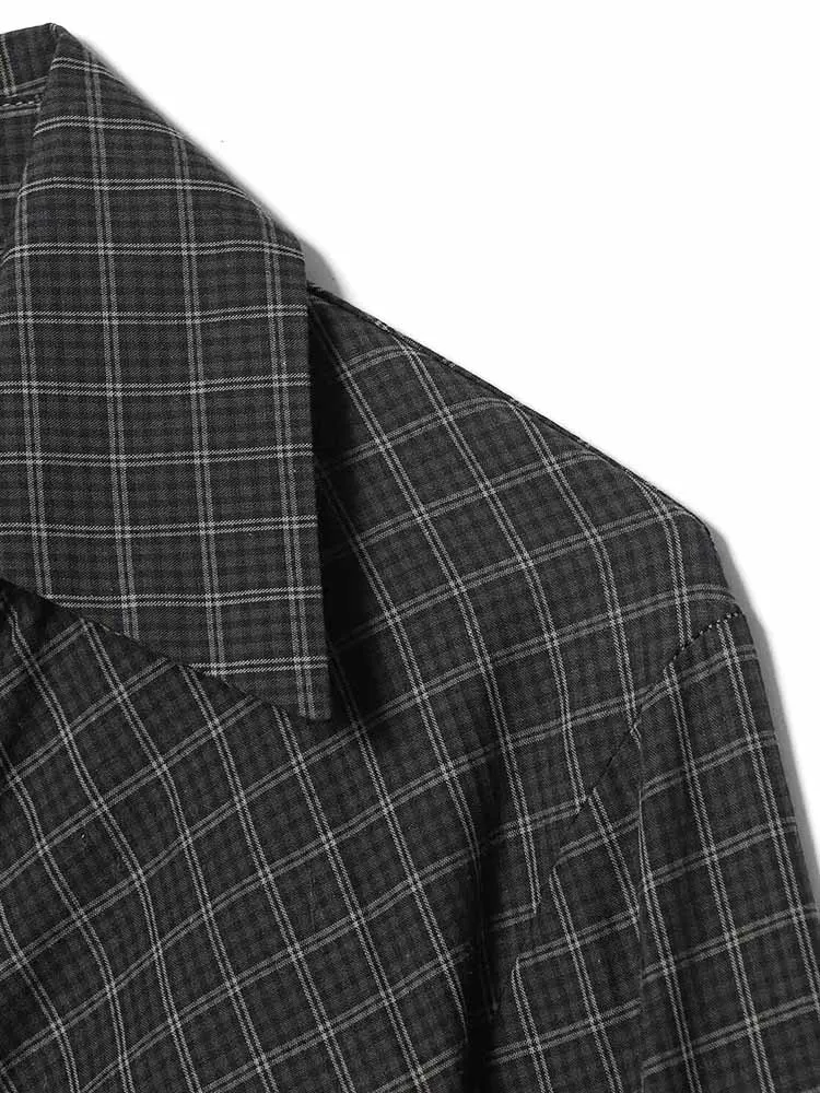 유럽과 미국 스타일의 새로운 겨울 패션 여성 의류, 주름 디자인, 캐주얼하고 슬림핏 체크무늬 탑/셔츠.