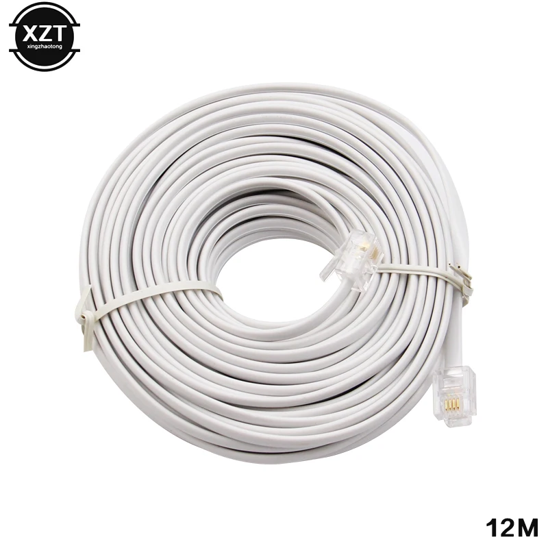 3/6/9/12/15/30M RJ11 64C Telephone Extension Cable Hot Selling Telephone Cable Two Core Telephone Cable Finished phone line