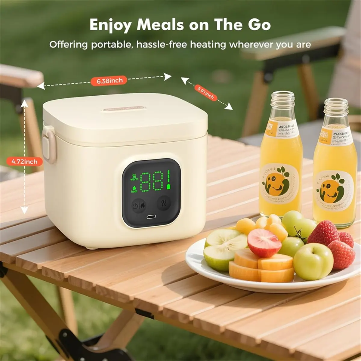 

Беспроводной электрический ланч-бокс для взрослых и детей, подогреватель еды Type-C, портативный ланч-бокс с подогревом для работы, поездки в школу