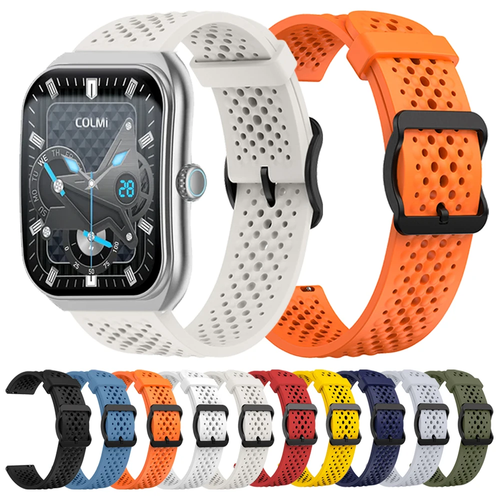 22mm Sports Outdoor Strap For COLMI P86 P81 C81 M42 V68 V76 Silicone Band For Xiaomi Watch S1 Pro S4 S3 Soft Breathable Bracelet