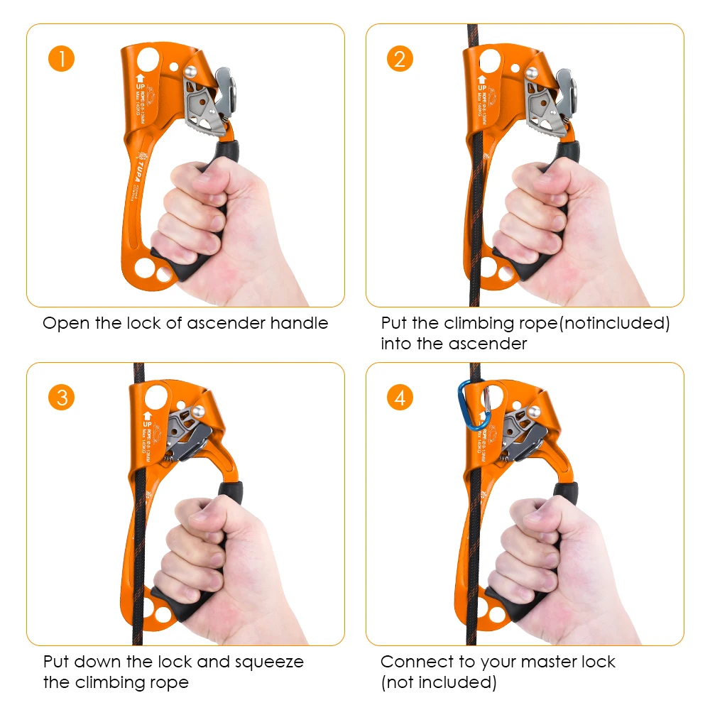 صعد اليد في الهواء الطلق للتسلق ، أدوات الإنقاذ بالحبل العمودي ، 8-13 ،