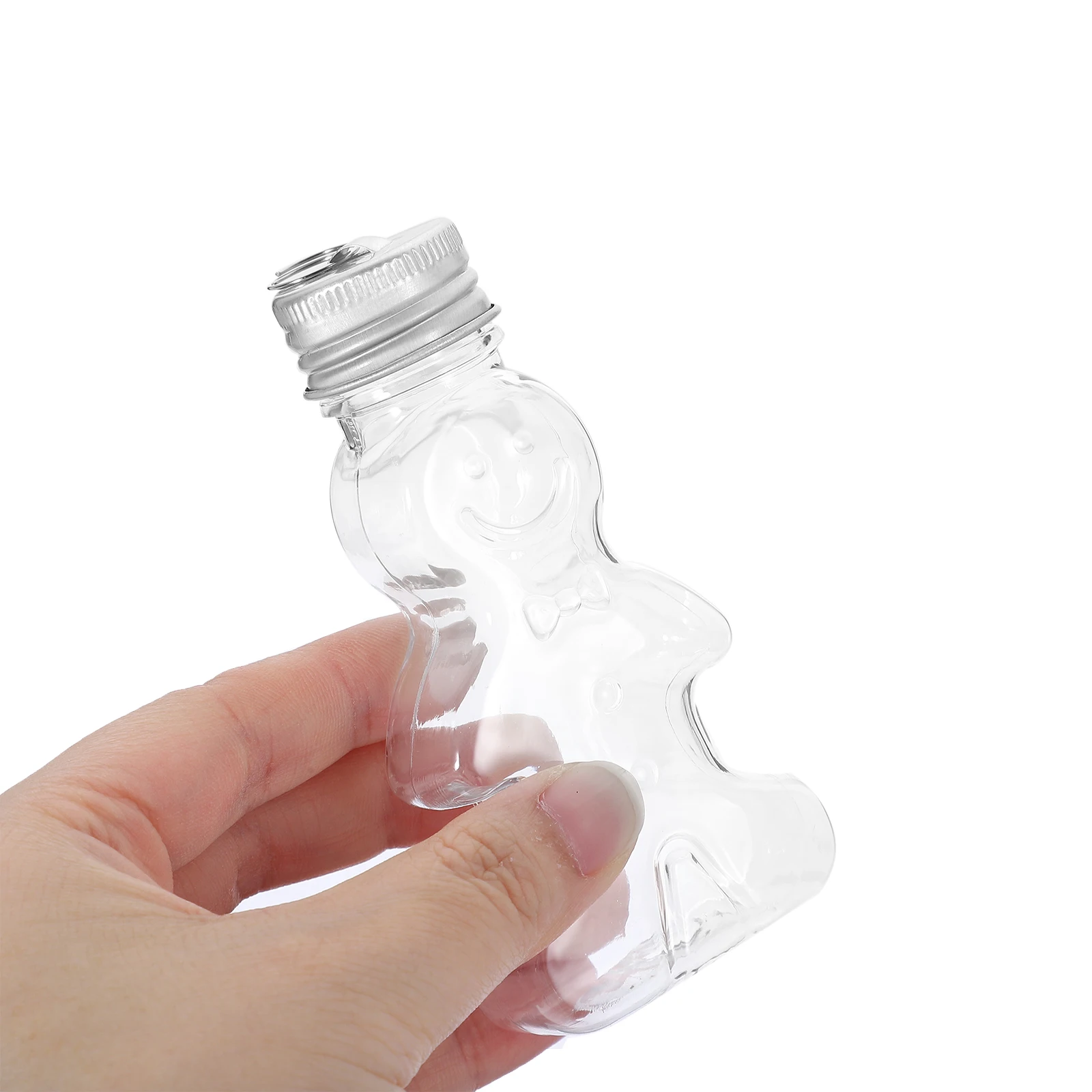 

10pcs Man Drink Bottle Portable Plastic Bottles With Caps Xmas Decoration Jars Clear Plastic Scarf Party Beverages Storage