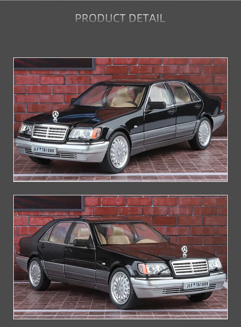 1:24 W140 S320 SEL Street Edition Legierung Oldtimer Modell Druckguss Metall Retro Alte Fahrzeuge Auto Modell Sound Licht Kinder Spielzeug Geschenk – Detail 14