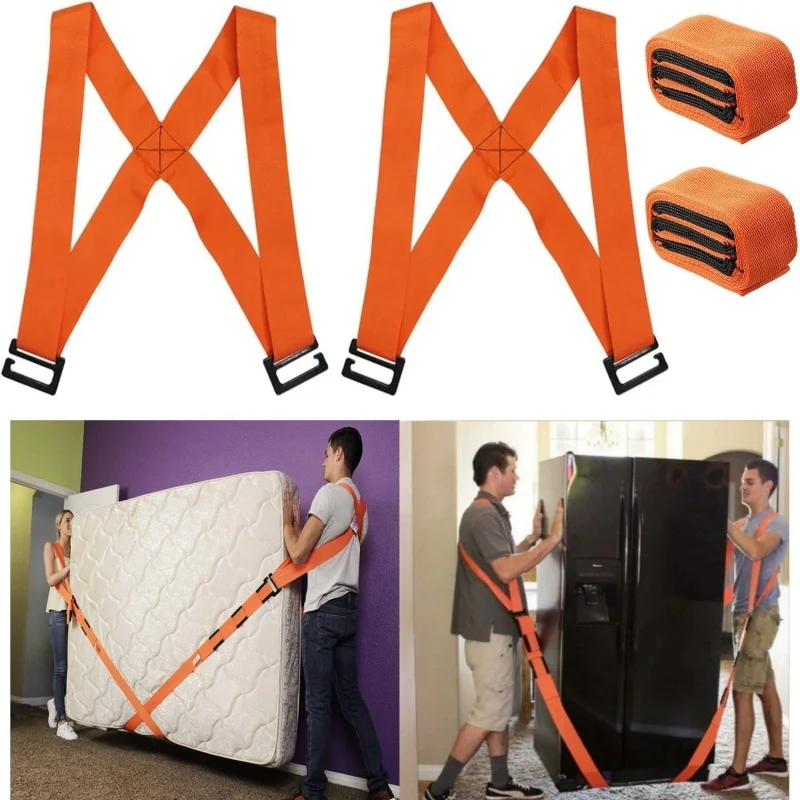 2-Person Furniture Moving Straps Adjustable Lifting Shoulder Strap for Sofa Mattress Appliances Ropes Lifting Cord Moving Strap