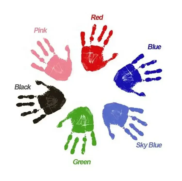 Kit de 2 Almofadas de Tinta Sem Contato para Impressão de Mãos e Pés de Bebês Recém-Nascidos, Seguras, Não Tóxicas, para Marcas de Patas de Animais de Estimação e Lembranças