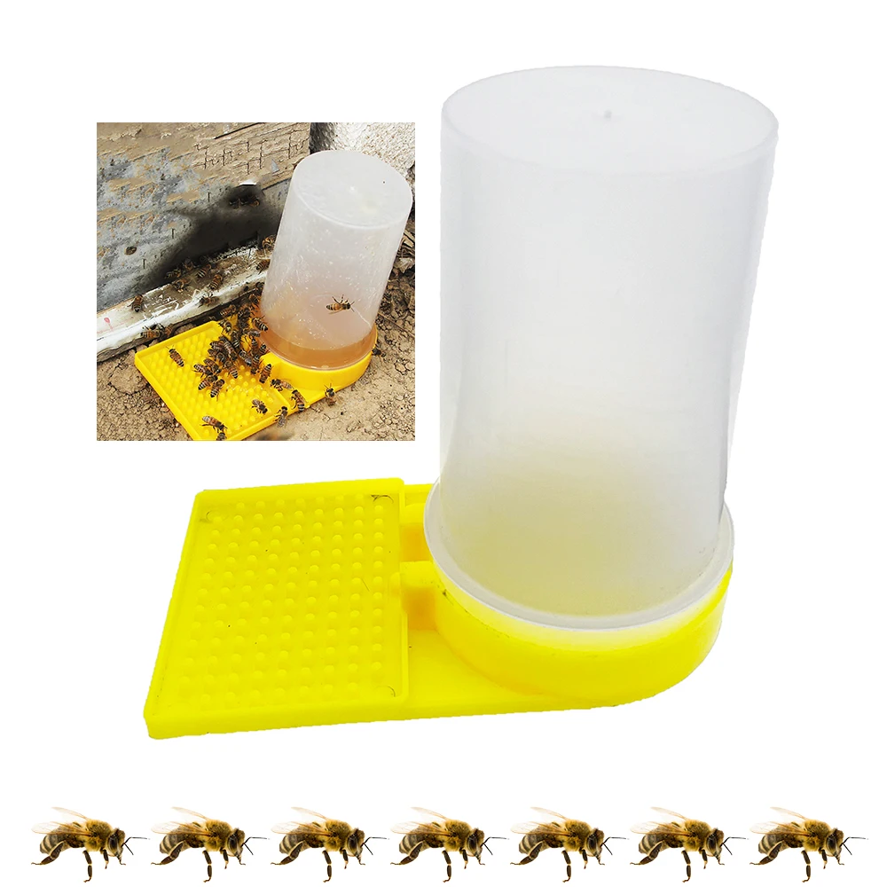 

2PCS Entrance In Hive Honey Bee Feeder 500ml Anti Drowning Wide Watering Area Winter Feeding Plastic Suger Syrup