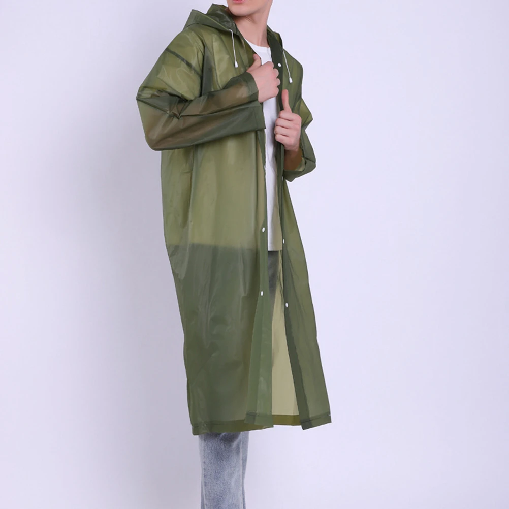 

EVA Environmental Poncho Portable Raincoat Lightweight Portable Reusable Waterproof Rain Poncho Hooded Coats for Outdoor