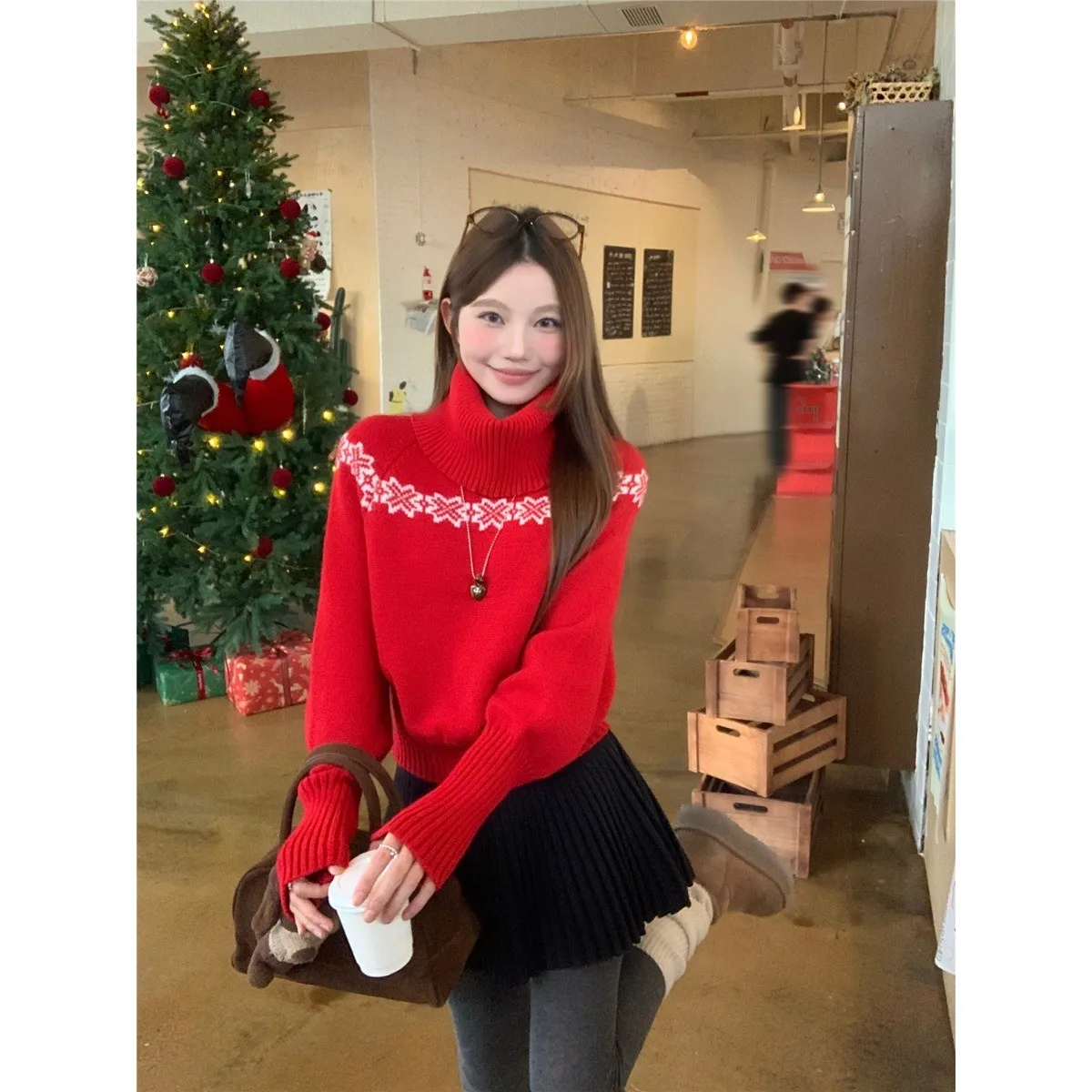 Cisas Aosphere Long Sve gebreide trui dames losse pasvorm zachte gezellige overhead winter Sle Faion comfortabele top