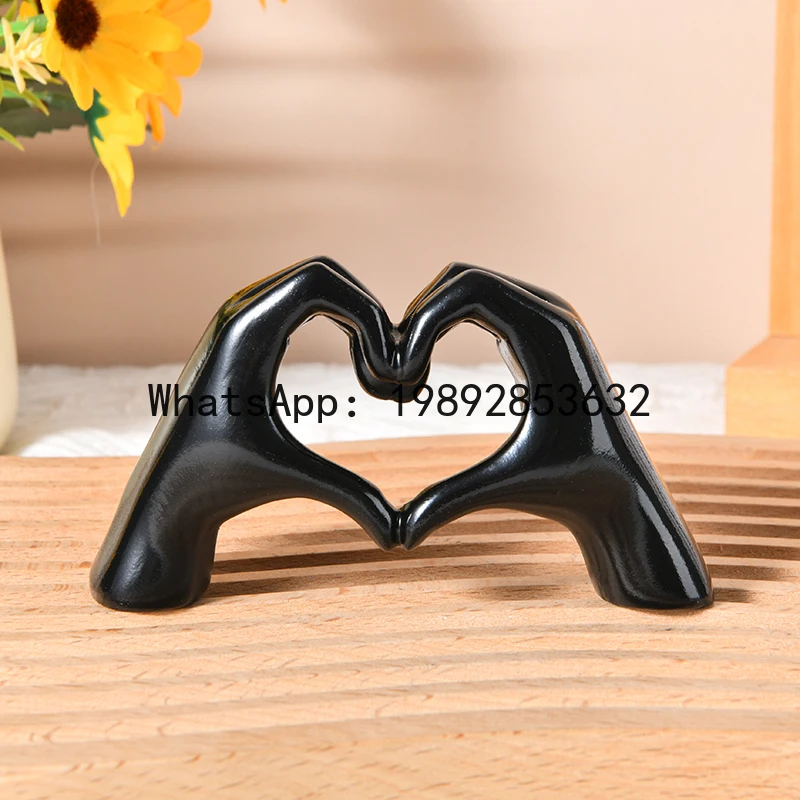 LYY Heart Hand Statue Living Room Bedroom Decoration, Love Finger Modern Hand Gesture Sculpture Home Shelf Desktop