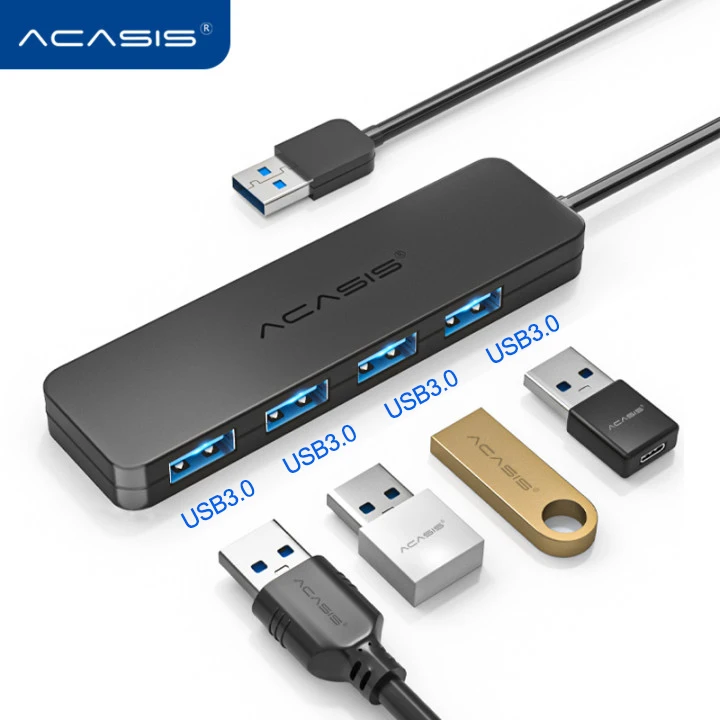 For USB 3.0 4-Port Extendable Hub with Mini for for Mouse Keyboard Hard Disk-in Stock