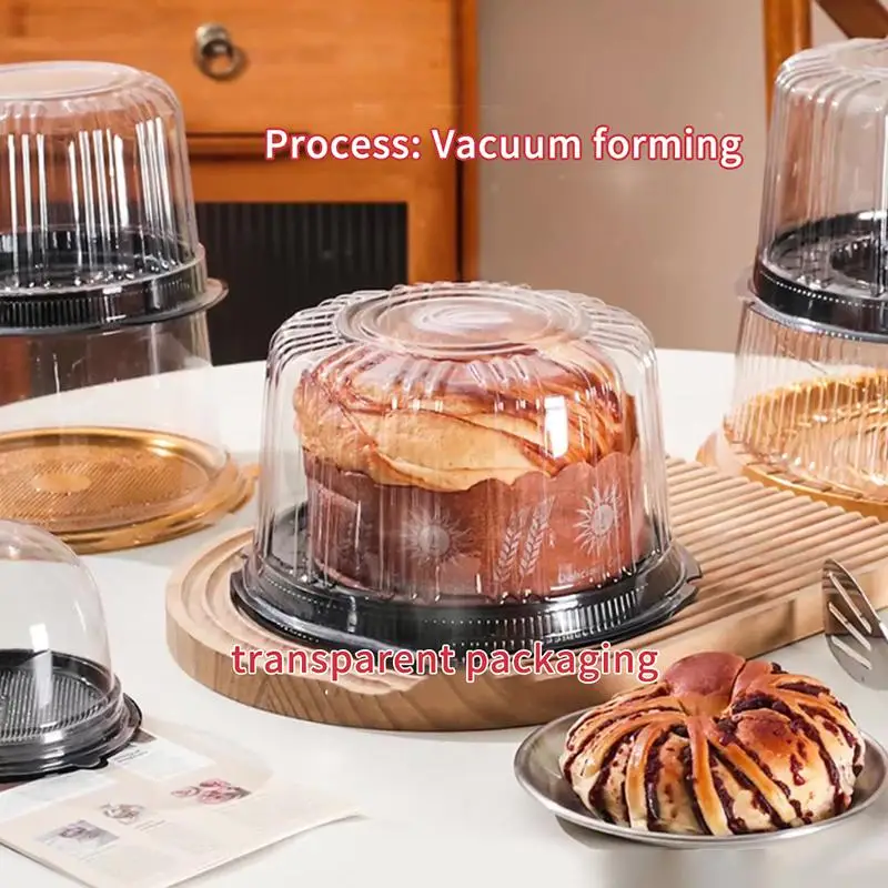 2026 NEW 10Pcs 4/6/8/10 Inch Transparent Round Cake Box Reusable Bakery Pastry Mousse Food Packing Container