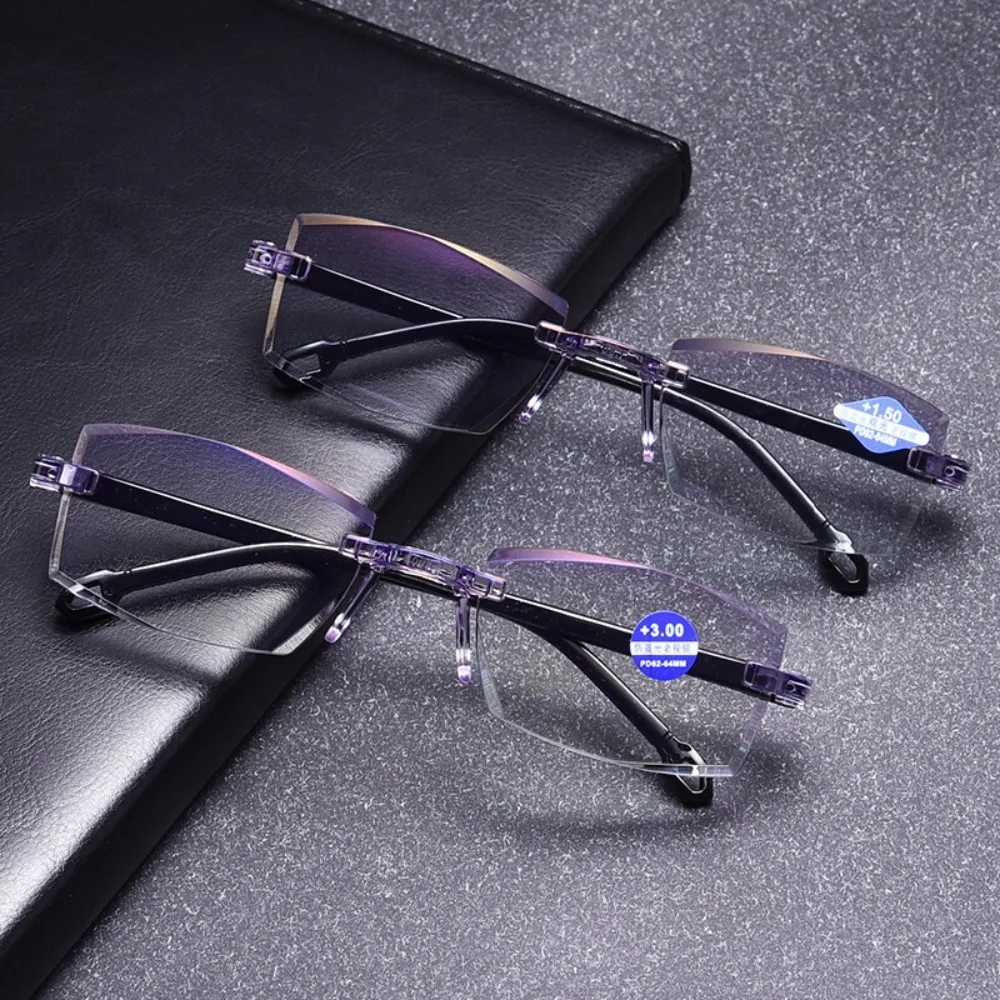 frameless edge cutting blue light presbyopia glasses with intelligent zoom high-definition presbyopia glasses for