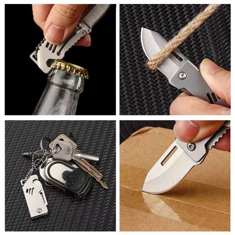 Hohe Härte Klapp D2 Messer Stahl Tragbare Flasche Opener Sharp Schneiden Werkzeug Aufhänger Hohe Härte Messer Camping Überleben Werkzeug