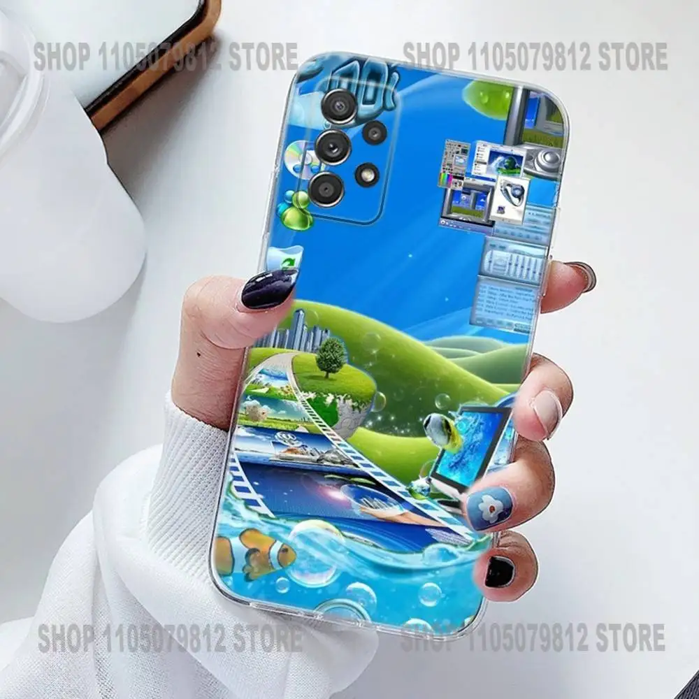 Funda de teléfono Frutiger Aero de silicona para Samsung S30,23,21,22,20 FE lite,S10,9,PIus Note20ultra suave transparente